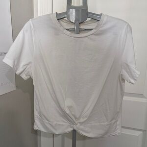 Classic White Knot-Front Women's Tee